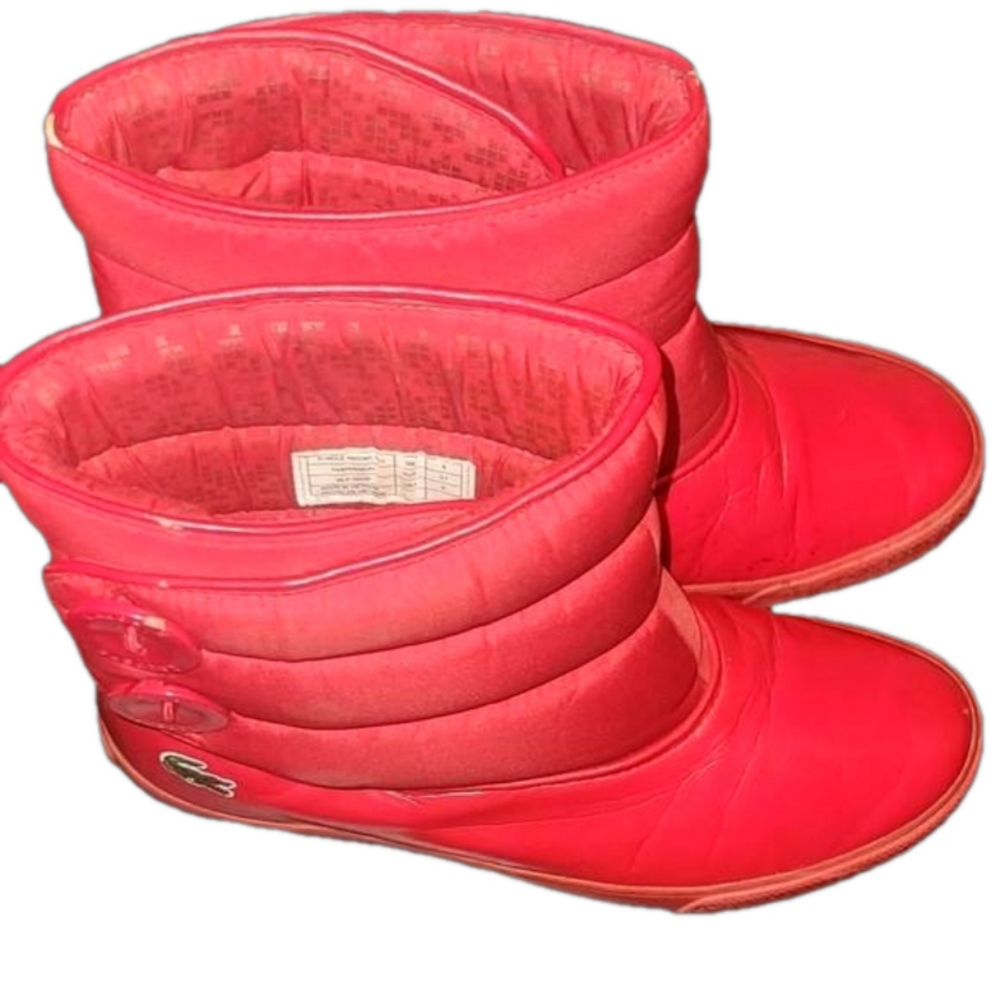 Lacoste red rubber boots